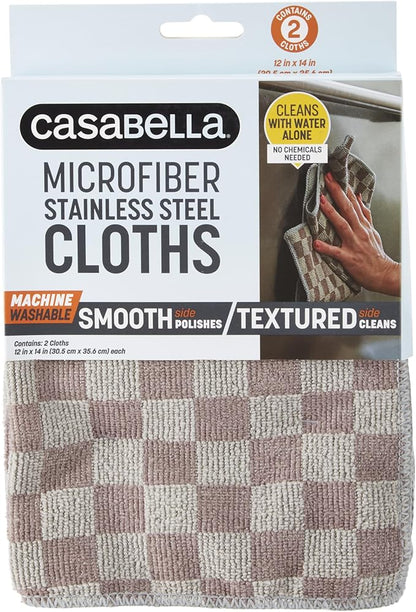 Casabella Microfiber Stainless Steel Cloth,