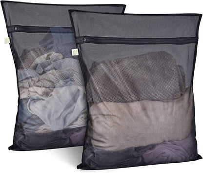 2 Pack Mesh Laundry Bags 24 x 32 inch Laundry Garment Bag Mesh Large Lingerie Wash Bags Zippered Garment Washing Net for Underwear Hosiery Blouse Sweater Dress Don't Drying, Melting 140-176℉