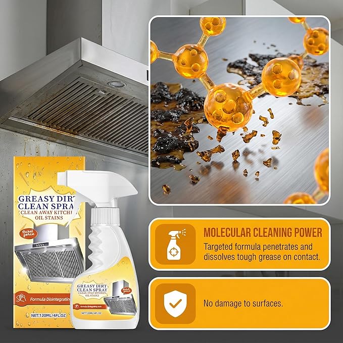 Kitchen Cleaner, Heavy Oil Cleaner Stain, Clean up Kitchen Oil Stains, Grease Remover Kitchen, Multipurpose Foam Cleaning Spray for Home Chefs