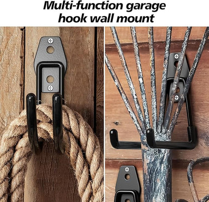 40 Pack Heavy Duty Garage Hooks,Solid Steel Wall Mount Hangers,with Anti-Slip Coating,for Hanging and Organising Ladder,Bike,Ropes,Broom,Garden,Yard and Power Tools
