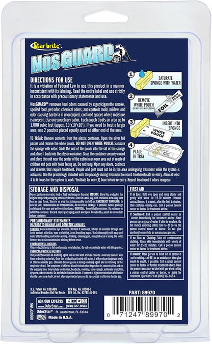 STAR BRITE NosGuard SG Mildew Odor Control Bags - Slow Release System for Boats, RVs & Storage - Eliminates Odors, Treats 1,000 Cubic Feet Per Pack