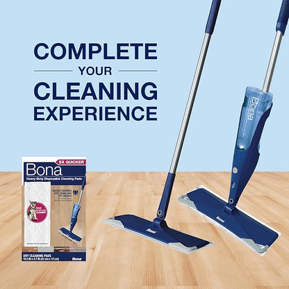 Bona Multi-Surface Floor Cleaning Pads - 18 Refills - Heavy-Duty, Disposable, Microfiber Pads for Easy Floor Cleaning