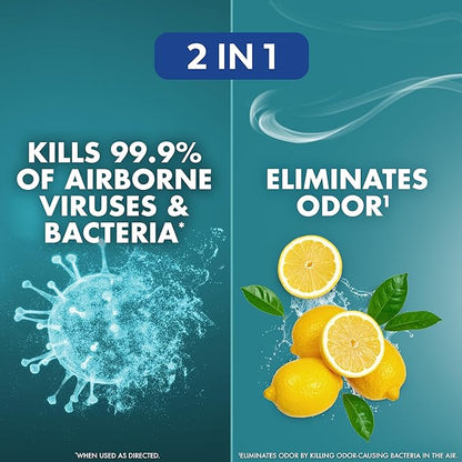 Lysol Air Sanitizer Spray with Bacterial Odor Eliminator for Home & Office, Sanitizing Air Spray, Air Freshener Alternative, Simple Fresh Scent,10 oz (Pack of 3)
