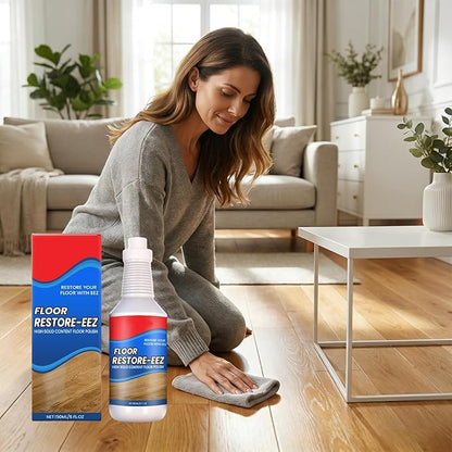 Emesak Hardwood Floor Restorer and Polish - High Gloss Shine Enhancer for Wood, Laminate, Vinyl & Bamboo - 5oz Quick Dry Protective Care - Helps Conceal Scratches & Daily Scuffs