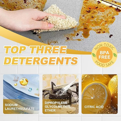 500ml Powerful Kitchen Degreaser Foam Spray – Heavy Duty Cleaning Spray - For Stubborn Splatters, Stove Top, Grill, Drip Pans, & Oven - On All Surfaces ，Lemon Fresh Scent