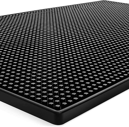 Tebery 2 Pack Black Bar Mat, 18" x 12" Rubber Dish Drying Mat for Countertop, Non Slip Cocktail Service Spill Mats for Bartending, Coffee Bar Mats Accessories for Home Kitchen