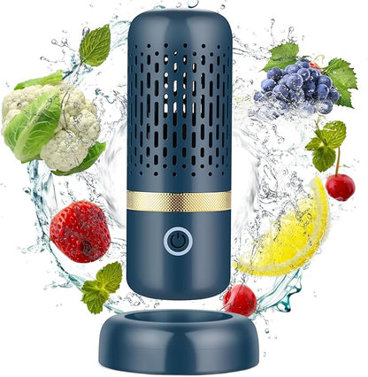 Cudinham Fruit and Vegetable Purifier Cleaner Washing Machine Upgraded Capsule Shape Disinfection OH-ion Purification Technology for Cleaning Grains Rice Meat Seafood, Blue Ocean