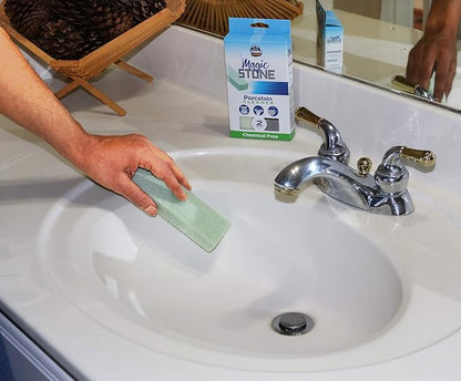 Compac Home Magic-Stone Porcelain Cleaning Stick - Toilet Bowl Cleaner, Handy Toilet Cleaner Easily Scrubs/Removes Stubborn Lime Stains from Porcelain or Bathroom Fixtures, 4 Count