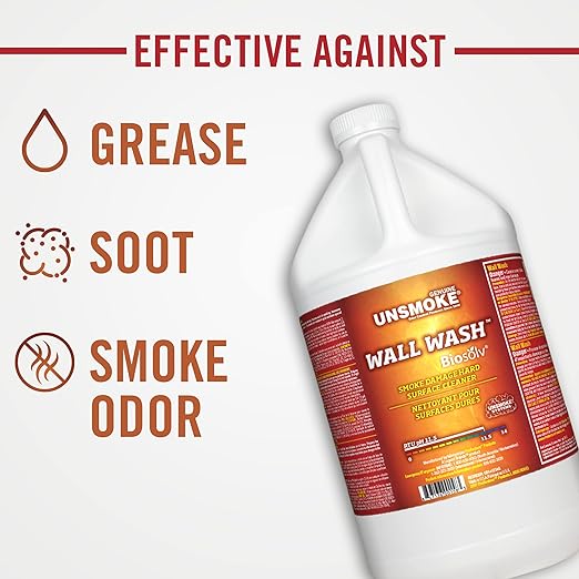 Wall Wash with Biosolv, Multipurpose Degreaser for Walls and Smoke Damage, Hard Surface Cleaner, 1-Gal Bottle