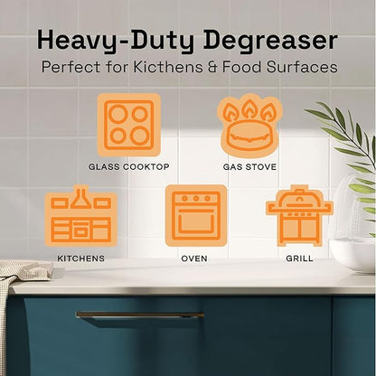 Clean Republic Heavy-Duty Degreaser, Multi-Surface Cleaning Spray for Ovens, Stove Tops, Grills, and More, 32 Fluid Ounce Bottle, 1-Pack
