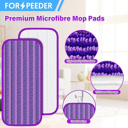 6 Pack Reusable Mop Pads for Swiffer WetJet Spray Mop, Wet Pads Refill Machine Washable Wet Dry Dual Use for Hardwood, Vinyl, Marble, Stone and Glass