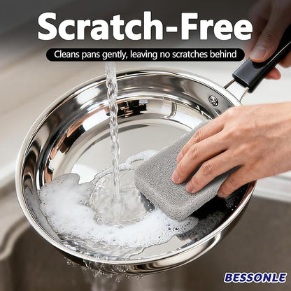 8 Pack Silicone Scrubbing Sponges, Heavy-Duty, Non-Scratch Kitchen Sponges - Reusable, Odor-Free, Perfect as Cleaning for Dishes, Non-Stick, Countertops (Grey)
