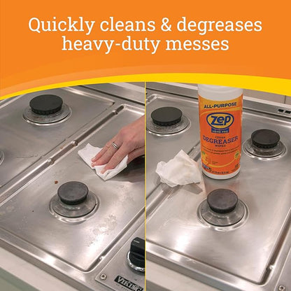 Zep Home Pro Citrus Degreaser Wipes 50 count- R59012 - Quickly cleans and degreases heavy-duty messes