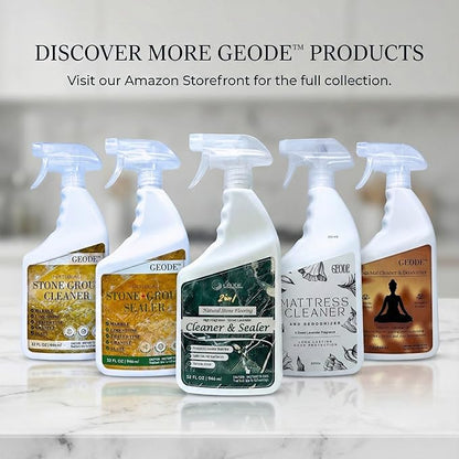 GEODE Natural Stone Grout Cleaner for tile floors - non-damaging, deep cleaner safe for Marble, Limestone, Travertine, Ceramic - Industrial Strength Tile, Stain Remover, Powerful Formula (Gallon)