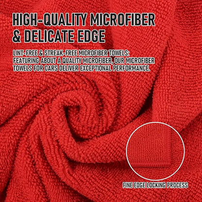 Tricol Clean Microfiber Cleaning Cloth, 16in*16in, 12 Pack Ultra-Thick Cleaning Rags, Super Absorbent, Lint Free & Streak Free Cleaning Towels for Car, House, Kitchen, Office