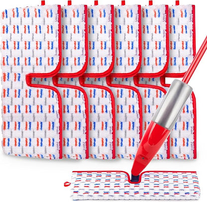Microfiber Reusable Mop Pads Compatible with O-Cedar Promist MAX, Mop Heads Replacement Thicken Refills Wet Dry Mopping Dual-Sides Use for All Floor Surfaces(6 Pack)