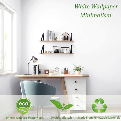 Safiyya 393" x17.7" Peel and Stick Wallpaper White Contact Paper Waterpoof Self-Adhesive Wallpaper Decorative Wall Paper Vinyl Roll for Kitchen Furniture