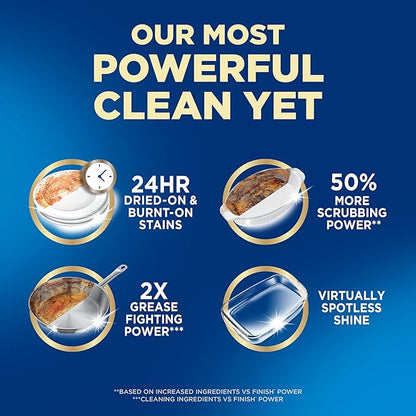 Finish Ultimate Quantum Dishwasher Pods, New & Improved Formula, Dishwasher Detergent Dish Soap, Removes Burnt-On & Dried-On Stain, Degreasing & Scrubbing Power, Lemon Scent, 38 Count