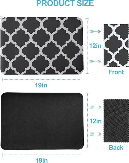 Dish Drying Mat for Kitchen Counter, 12"x19" Dish Drying Pad with Non-slip Rubber Backed, Hide Stain Anti Absorbent for Kitchen Counter, Drying Mat for Coffee Machine Dish Rack (Gray Trellis)