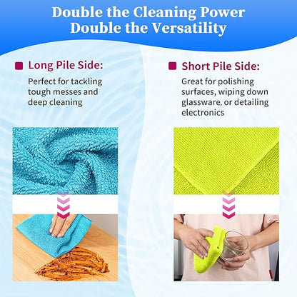 FIXSMITH Shop Towels-400 Pack, Multi-Functional Shop Rags, 12 x 16 in Microfiber Cleaning Cloth, Highly Absorbent Cleaning Rags, Cleaning Towels for Car Kitchen Home Office