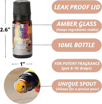 Folkulture Essential Oils Set for Diffuser | Pack of 3 Exotic Aromatherapy Oils | Oud Rose, Oud Tobacco & Amber Scents | Home Fragrance Gift Set for Relaxation & Eid Gifts | Arabian Nights