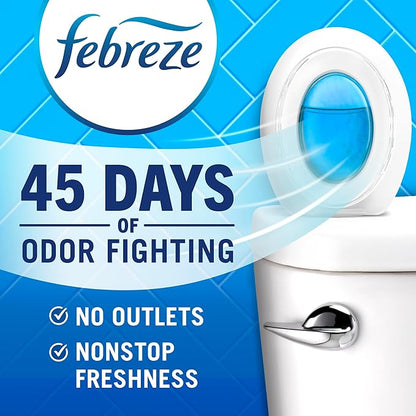 Febreze Bathroom Air Freshener, Odor-Fighting, Plug In Alternative, Air Fresheners for Small Spaces in Home, Bathroom, Kitchen, & Closet, Pet & Litter Box Odor Fighter, Gain Original Scent, 4ct