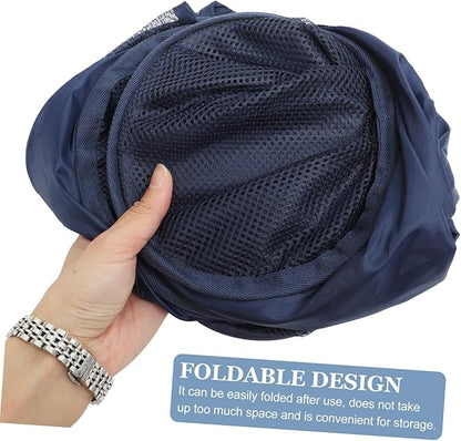 PRETYZOOM Foldable Mesh Laundry Basket with Handles Large Clothes Hamper for Bedroom Bathroom Nursery and Living Storage Convenient Portable Laundry Organizer