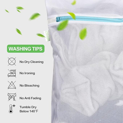 OTraki Large Mesh Washing Bag 43 x 35 in XL Laundry Bag Washer Machine Net Protector Large Washer Bag for Travel Camp College Student Dress Bedding Blanket Sheet Don't Drying, Melting 140-176℉ Blue