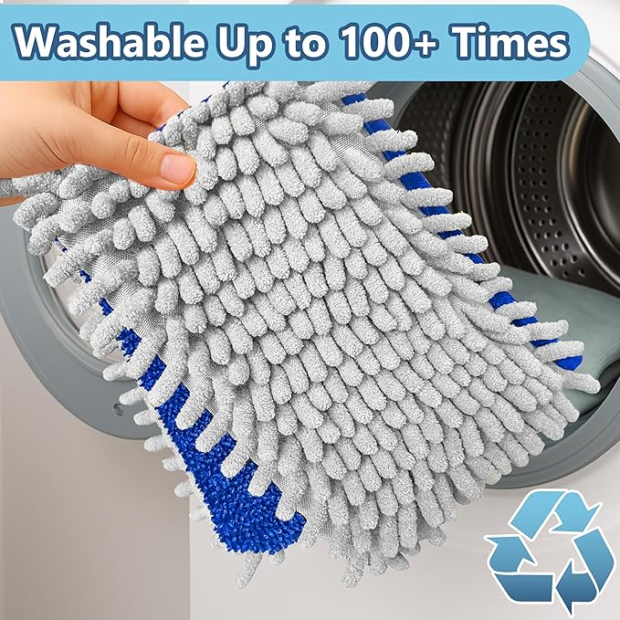 Double-Sided Mop Pads for O-Cedar ProMist MAX Spray Mop - Reusable Microfiber for Kitchen Bathroom Tile Cleaning - Washable Absorbent Chenille for Hardwood Laminate Floor Cleaning