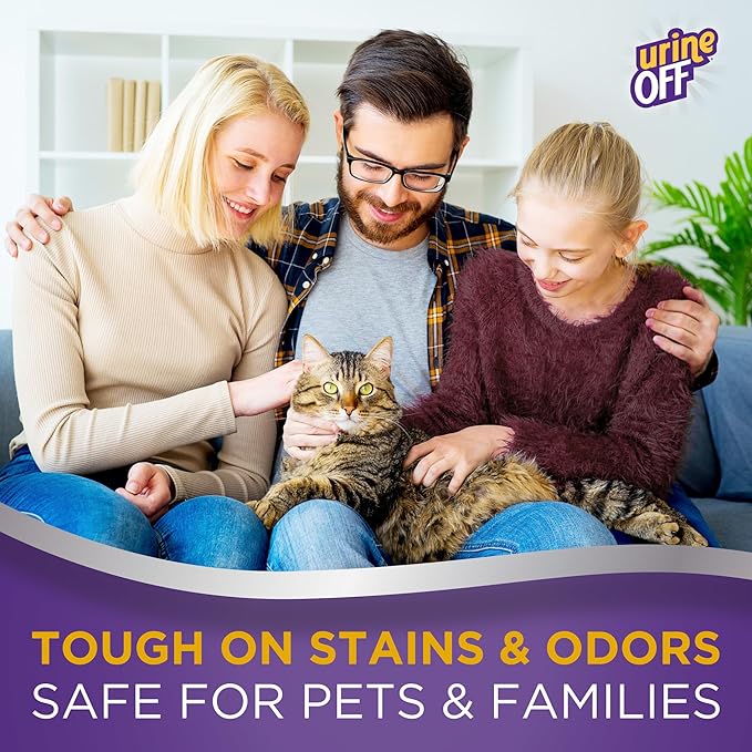 urineOFF Kitten & Cat Odor & Stain Remover | Fresh Scent Carpet Cleaner Spray | Bio Enzymatic Stain & Urine Odor Eliminator | Pet Safe Cleaner | 16.9 oz.