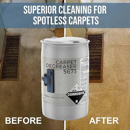 Professional Carpet Degreaser - Heavy Duty Spot Cleaning Liquid - Ultimate Clean Product for Carpet, Car Upholstery, Stain Removal - Superior Cleaning for Spotless Rug, 55 Gallon Drum