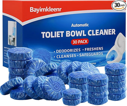 Automatic Toilet Cleaner Tablets, Septic Tank Safe, Removes Hard Water Rings and Stains, Deodorizes, Fresh Scent Toilet Tank Cleaner for Bathroom-(30 PACK)