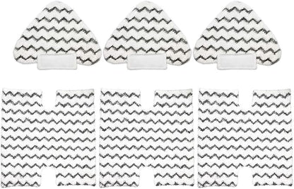 3 Pack Touch-Free Steam Mop Pads + 3 Pack Triangle Dirt Grip Washable Pads Kit for Shark Lift-Away Pro & Genius Steam Pocket Mop System S3973 S3973D S5002 S5003 S6001 S6002 S6003 Part P184WQ & P182W