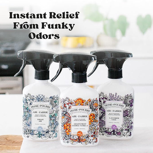 Home-Pourri Air + Fabric Multi-Purpose Odor Freshener Spray, Tropical Air, 11 Fl Oz - Pineapple, Jasmine and Sandalwood