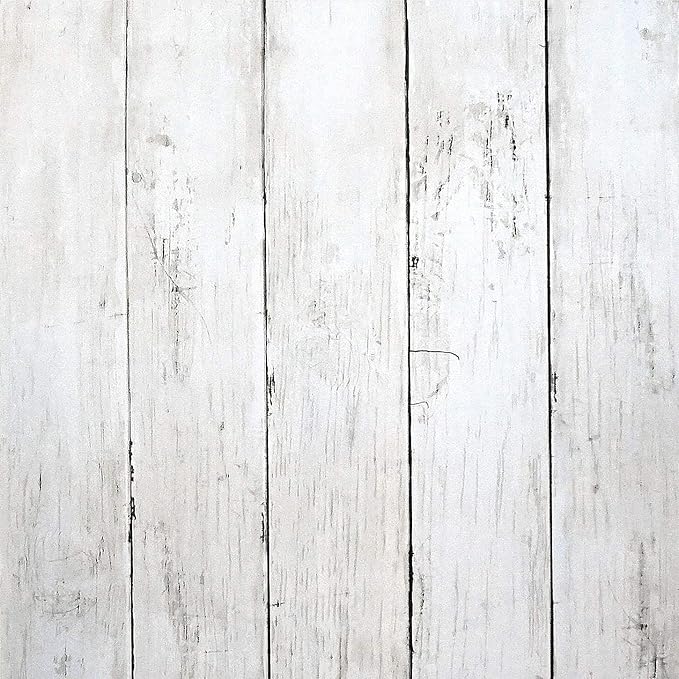CiCiwind Peel and Stick Wallpaper Wood Contact Paper White Shiplap Wall Paper Peel and Stick Modern Rustic Wood Removable Waterproof Self Adhesive Wallpapers for Cabinets Bedroom Bathroom 78.7"x17.7"
