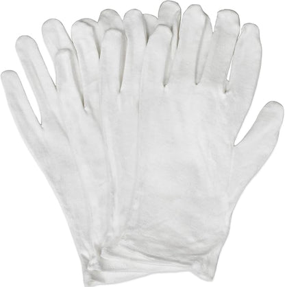 Eurow Moisturizing Gloves for Dry Cracked Hands, Overnight Healing Cotton Gloves Lock in Lotion for Eczema, Psoriasis, Skincare Relief, Reusable Unisex Fit, 2 Pairs, White (Pack of 2)