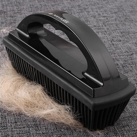 Navaris Pet Hair Remover Brush - for Multiple Surfaces Including Furniture, Carpets, Clothes - Dog and Cat Quick Easy Fur Remover with Handle - 15.5 x 8.5 x 5cm (6.1" x 3.3" x 2")