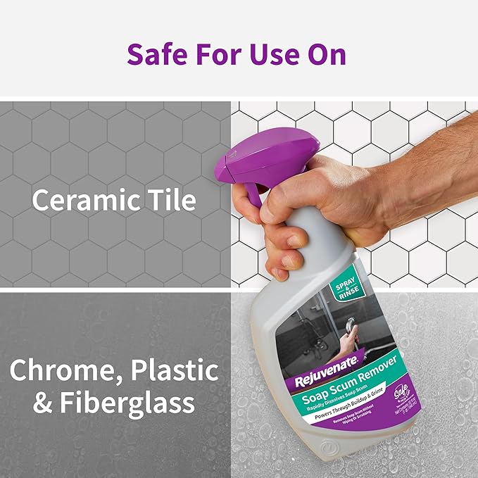 Rejuvenate Soap Scum Remover Easily Dissolves Soap Scum Without Scrubbing,32 Ounces,(Pack of 4)