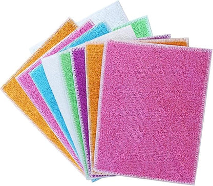 Natural Bamboo Fiber Small Dishcloths 6-Pack Reuseable Cleaning Cloths Quick Dry Easy to Clean Kitchen Dish Towel,Double-Layer Thickened Design, Absorbent, Washable, Long-Lasting，9 x 7 Inches