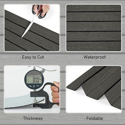 Wallercity Black/Grey Wood 3D Wall Panels Peel and Stick Faux Wooden Slat Wall Paneling Flexible Wood Panel Self Adhesive Foam Slat Acoustic Panels for Interior Walls Bedroom Living Room 11.7"x118"