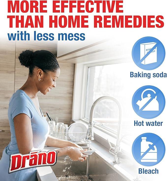 Drano Balance Drain Clog Remover and Cleaner, Non-Corrosive Formula, Safe on All Pipes and Septic Tanks, Formulated Using Only Essential Ingredients, 32 Fl Oz