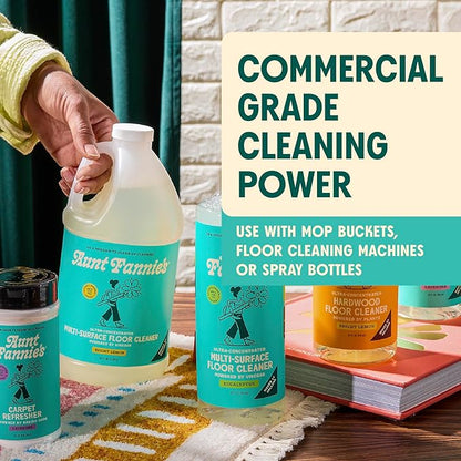 Aunt Fannie's Ultra Concentrated Floor Cleaner Vinegar Wash, Multi-Surface Solution For Mopping, Value Size, Bright Lemon Scent, 64 oz