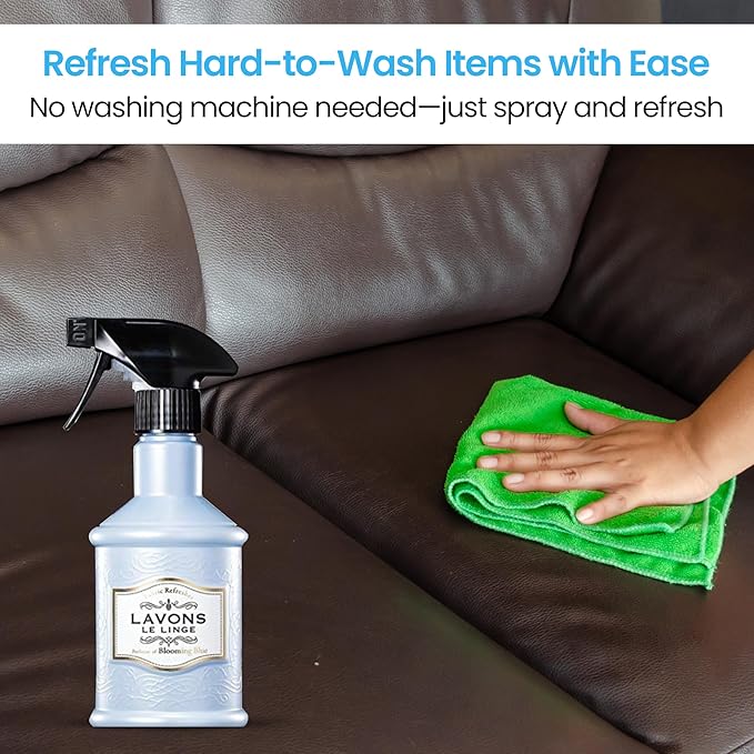 LAVONS Fabric Spray Freshener for Carpet Fresh, Pet Safe Linen Spray for Bedding, Organic Fabric Refresher Spray for Home & Offices, Natural Carpet Freshener from Japan, 12.5 Fl Oz BLOOMING BLUE