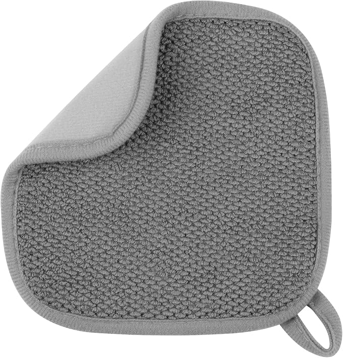 GeeRic Microfiber Dish Drying Mat, Super Absorbent Kitchen Dish Drying Pad for Mother's Day, Reversible Gift Mats for Countertop, 7 * 7 inch Gray