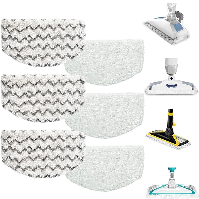 1940A Steam Mop Pads Washable for Bissell Powerfresh Replacement Steam Cleaner Pads for 1806 19404 1440 1544 2075A 2685A 19402 19408 1940f 1940q 1940t B0006 B0017 Microfiber Hard Floor Cleaning