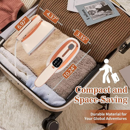 Portable 1500W Handheld Garment Steamer – 20s Rapid Heat-Up, 17 Steam Vents, 8 One-Touch Fabric Modes, 260 mL Tank for Home, Travel & Business