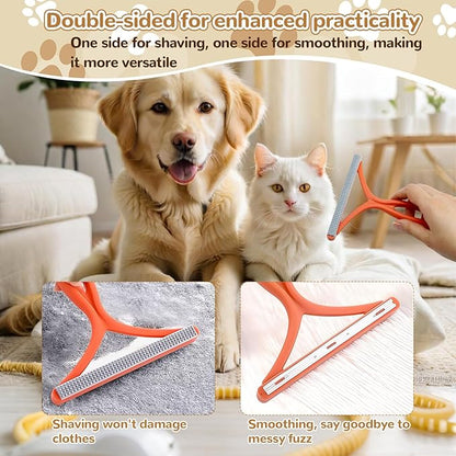 2PCS Newly Pet Hair Removal Gloves,Reusable Electrostatic Cat Dog Pet Hair Removal Gloves,Hair Remover for Couch,Furniture,Carpet,(2 Pack Glove,1Red Lint Scraper) Cat and Dog Glove.