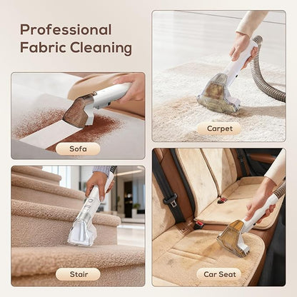 Ailltopd Portable Carpet & Upholstery Cleaner Machine, 15Kpa Powerful Suction & Couch Cleaner Machine, Deep Stain Cleaning for Carpet, Car, Pets, Stairs, Sofa with Self-Cleaning Tool