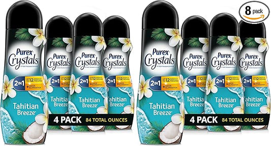 Purex Crystals in-wash Fragrance and Scent Booster,Tahitian Breeze,21 Ounce,(Pack of 8)