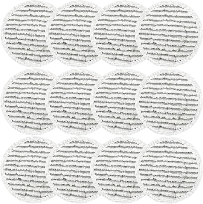 12 Pack Replacement Steam Mop Pads for Shark S8201 S7001 S8001 S7201 S7000AMZ S7000 S7005 S7020 S7001C Steam Mop, Steam & Scrub All-in-One Scrubbing and Sanitizing, Dirt Grip Scrub Washable Pad
